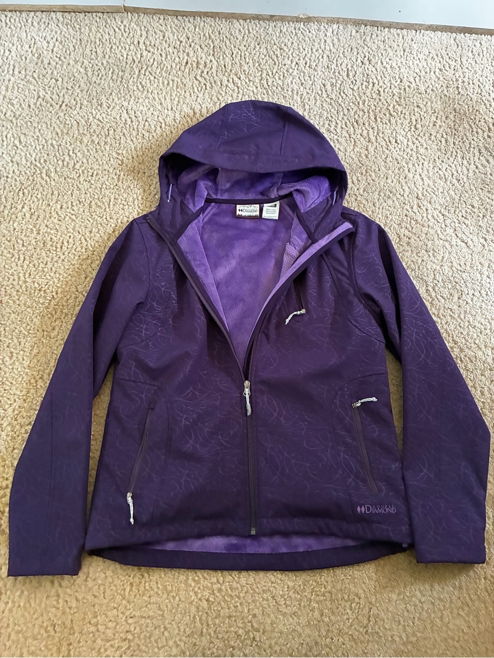 Double Diamond Women's Purple Hooded Jacket